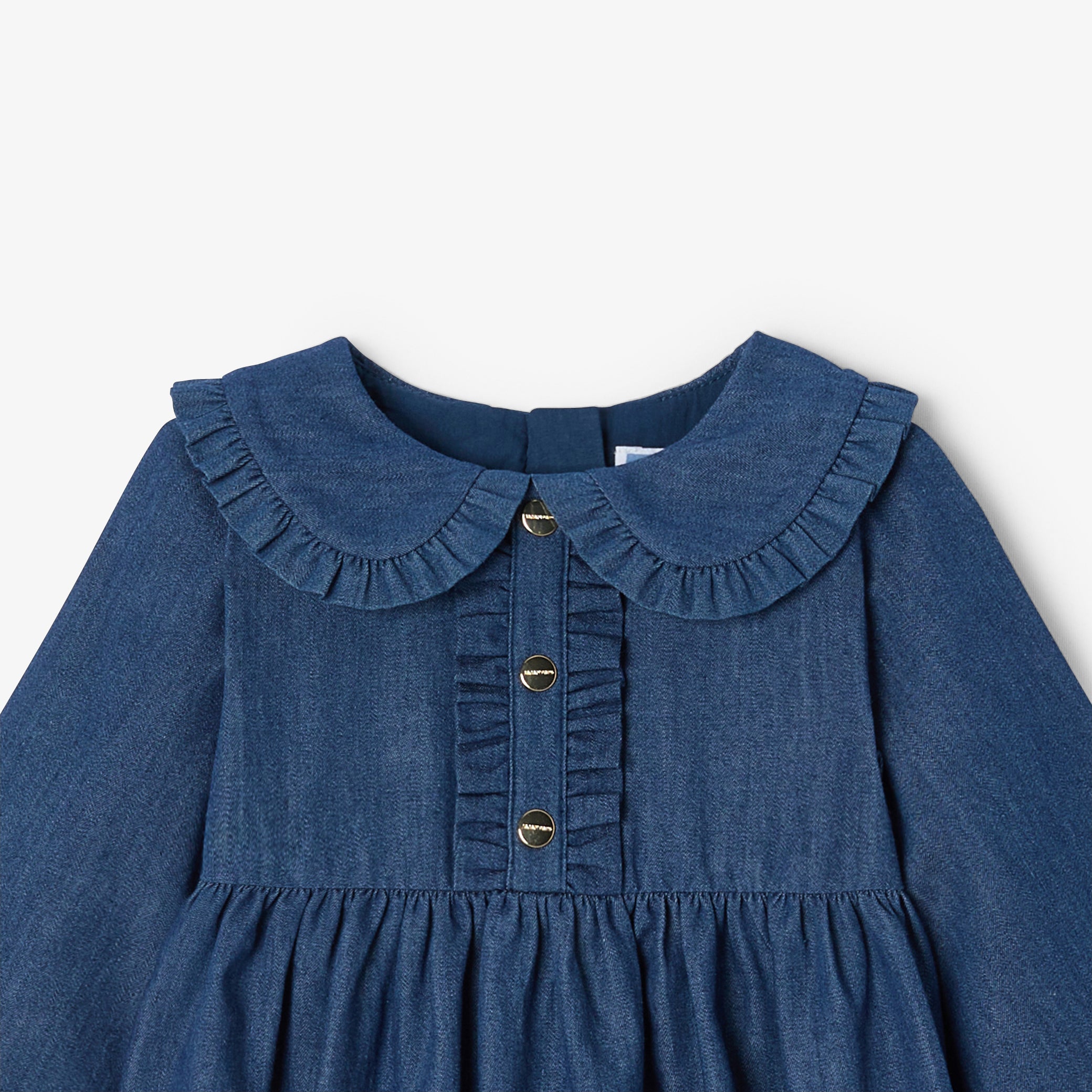 Baby girl dress in lightweight denim