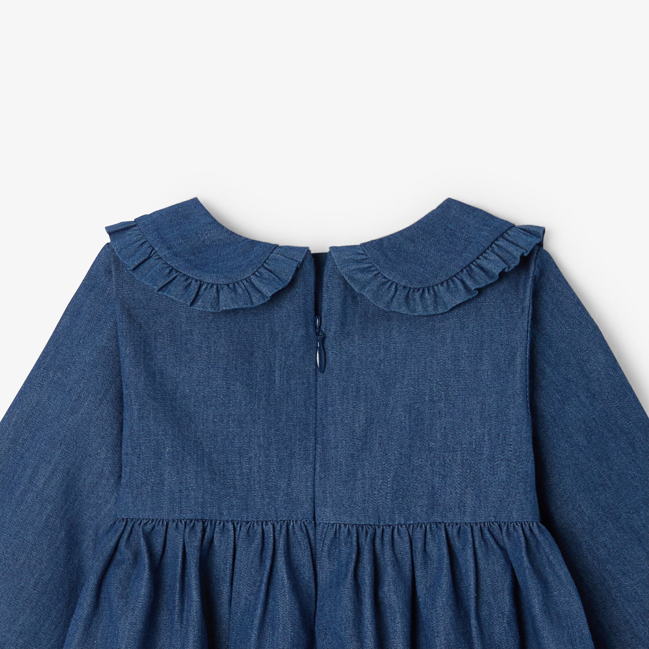 Baby girl dress in lightweight denim