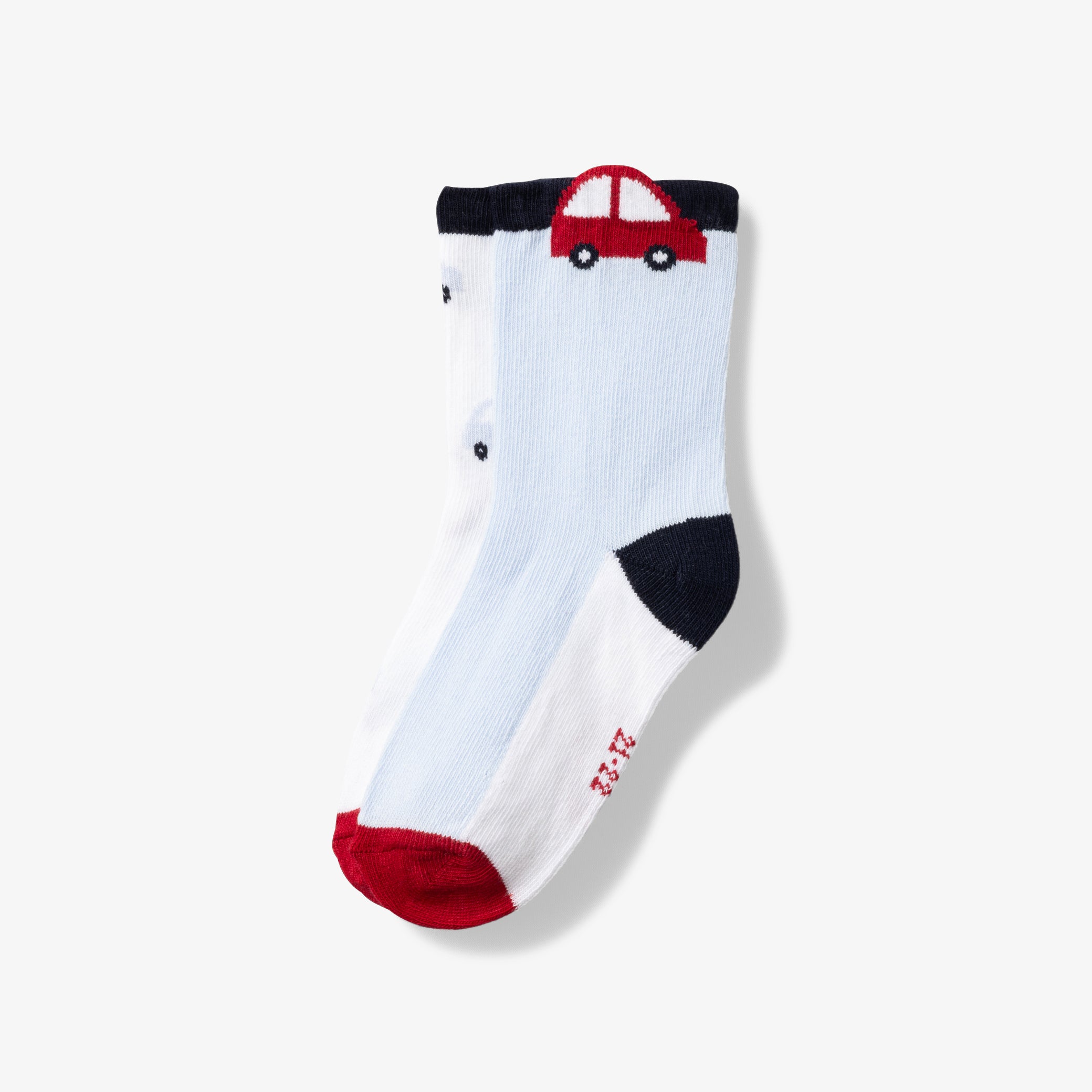 Baby boy car motif socks duo