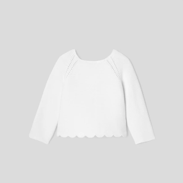 Toddler girl cardigan in garter stitch knit