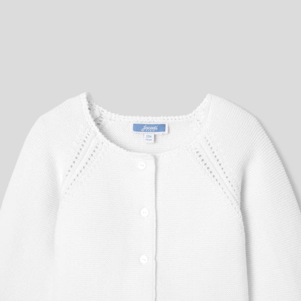 Toddler girl cardigan in garter stitch knit