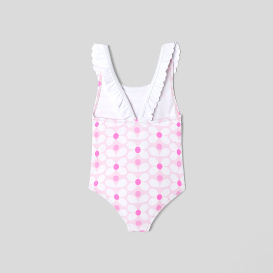 Toddler girl flower pattern swimsuit