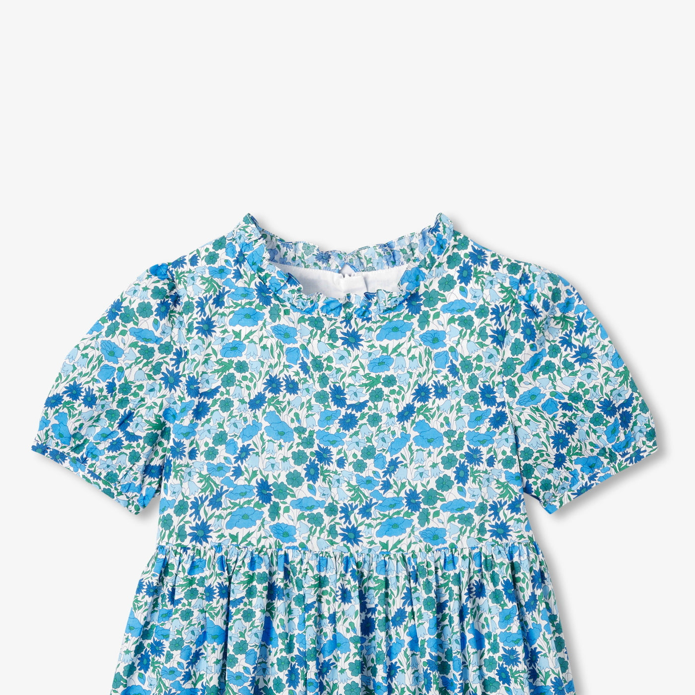 Girl puff sleeve dress in Liberty fabric